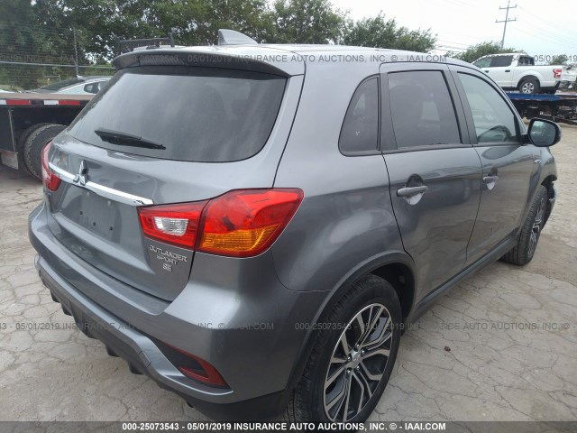 JA4AP3AWXJU000788 - 2018 MITSUBISHI OUTLANDER SPORT ES/SE SILVER photo 4