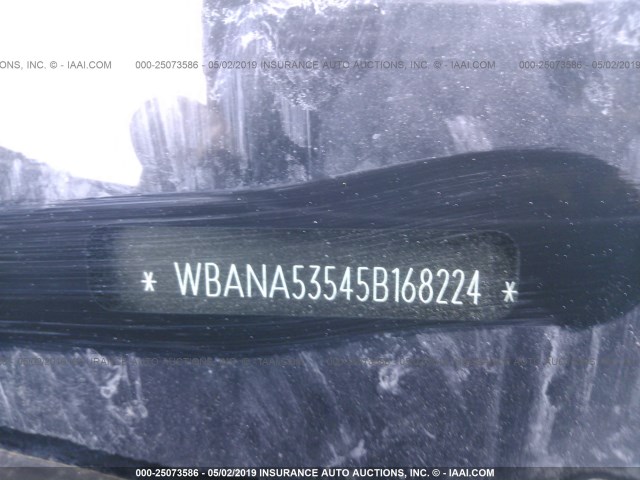 WBANA53545B168224 - 2005 BMW 525 I BLACK photo 9