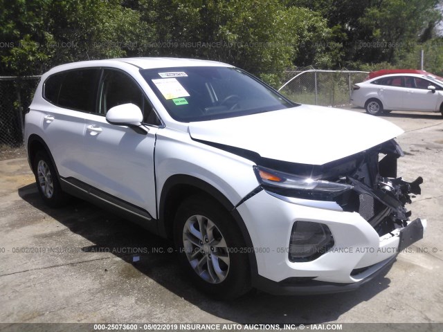 5NMS23AD6KH031522 - 2019 HYUNDAI SANTA FE SE WHITE photo 1