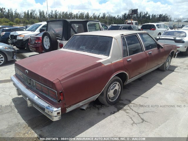 1G1BU51HXHX156878 - 1987 CHEVROLET CAPRICE CLASSIC BROUGHAM RED photo 4