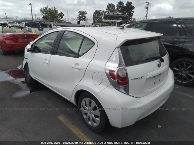 JTDKDTB31D1528202 - 2013 TOYOTA PRIUS C WHITE photo 3