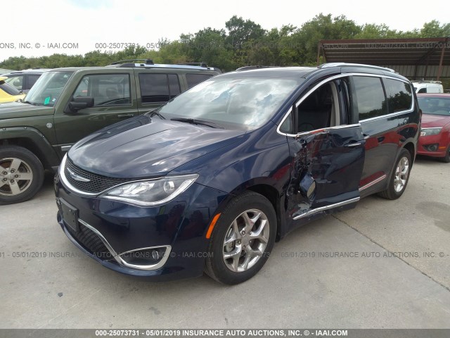 2C4RC1GG7JR314257 - 2018 CHRYSLER PACIFICA LIMITED BLUE photo 2