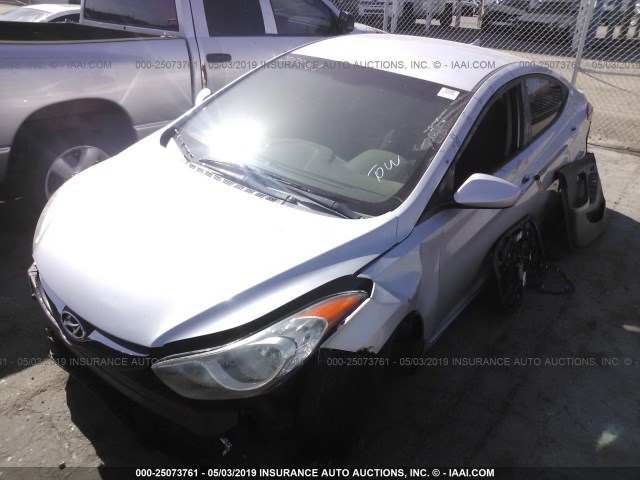 5NPDH4AEXBH011010 - 2011 HYUNDAI ELANTRA GLS/LIMITED SILVER photo 2