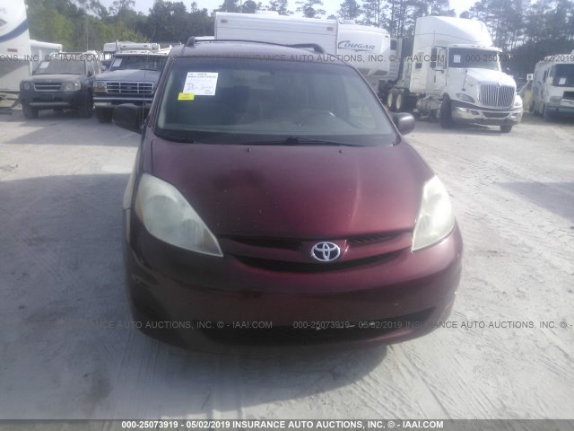 5TDZK23C39S246134 - 2009 TOYOTA SIENNA CE/LE BURGUNDY photo 6