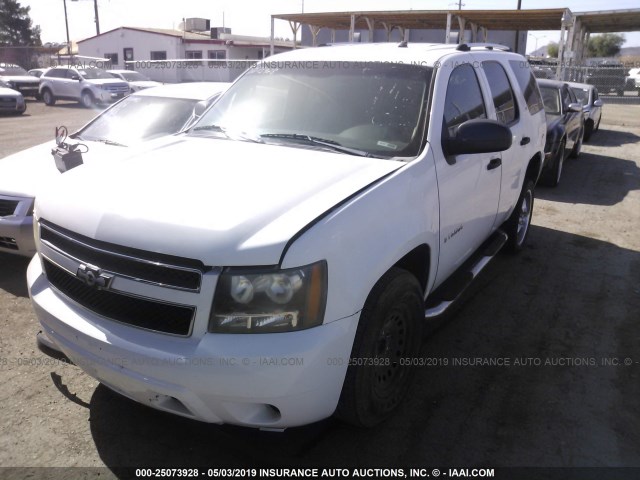 1GNFK13079R206485 - 2009 CHEVROLET TAHOE K1500 LS WHITE photo 2