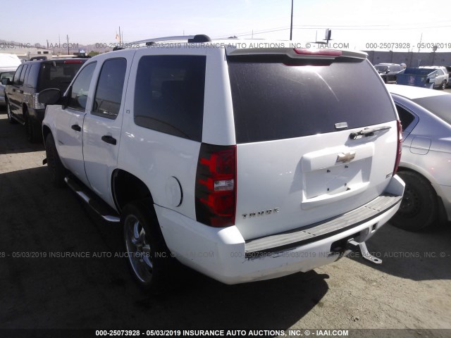 1GNFK13079R206485 - 2009 CHEVROLET TAHOE K1500 LS WHITE photo 3