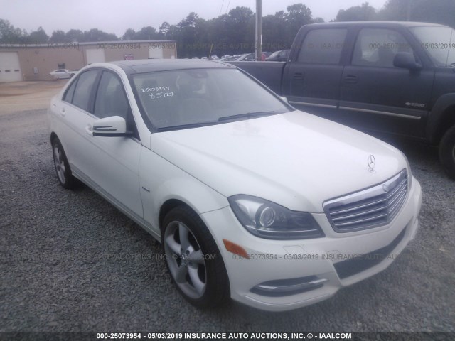 WDDGF4HBXCR211528 - 2012 MERCEDES-BENZ C 250 WHITE photo 1