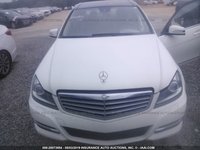 WDDGF4HBXCR211528 - 2012 MERCEDES-BENZ C 250 WHITE photo 6