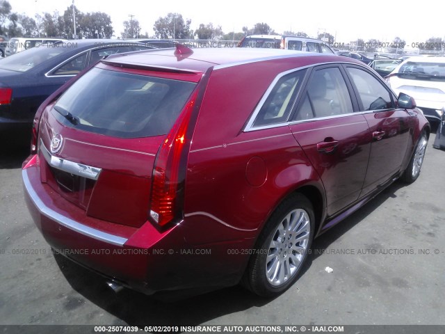 1G6DK8EG0A0117940 - 2010 CADILLAC CTS PERFORMANCE COLLECTION RED photo 4