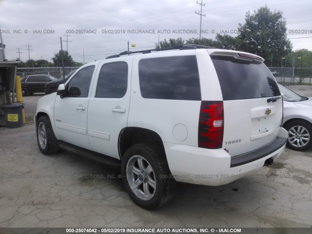 1GNSCBE01BR168501 - 2011 CHEVROLET TAHOE C1500 LT WHITE photo 3