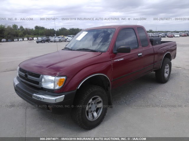 4TASM92N0XZ505600 - 1999 TOYOTA TACOMA XTRACAB PRERUNNER RED photo 2