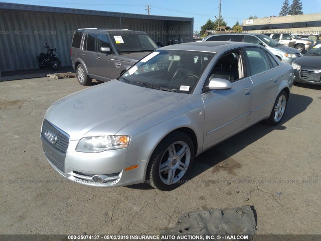 WAUAF78E27A216820 - 2007 AUDI A4 2/TURBO SILVER photo 2