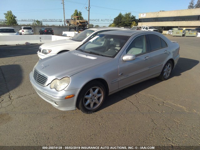 WDBRF61J74F551768 - 2004 MERCEDES-BENZ C 240 SILVER photo 2