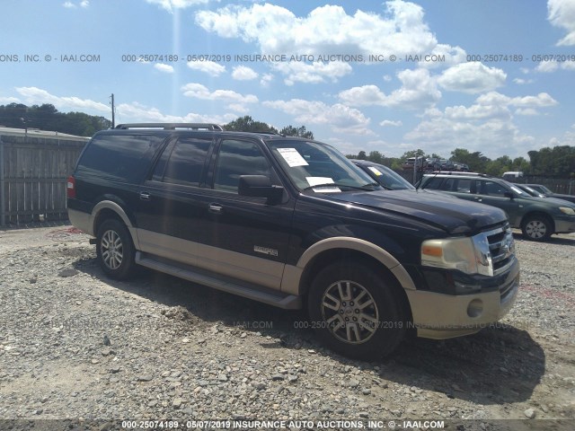 1FMFK17587LA53674 - 2007 FORD EXPEDITION EL EDDIE BAUER BLACK photo 1