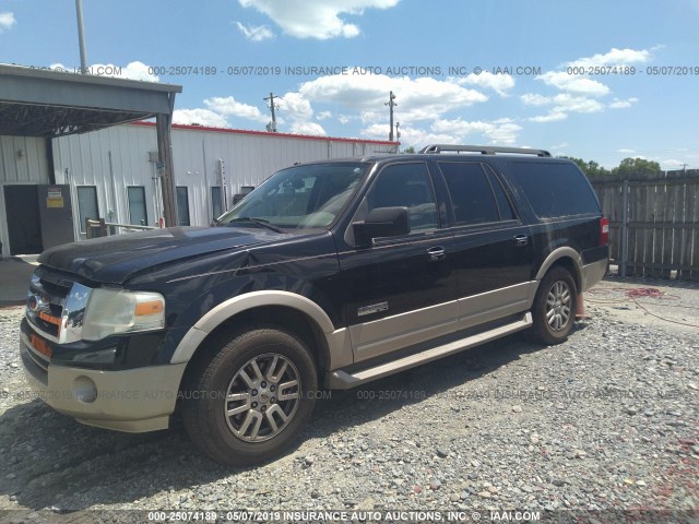 1FMFK17587LA53674 - 2007 FORD EXPEDITION EL EDDIE BAUER BLACK photo 2