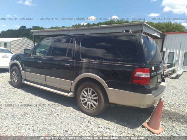 1FMFK17587LA53674 - 2007 FORD EXPEDITION EL EDDIE BAUER BLACK photo 3