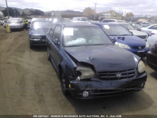 KMHCG35C75U366983 - 2005 HYUNDAI ACCENT GS BLUE photo 1