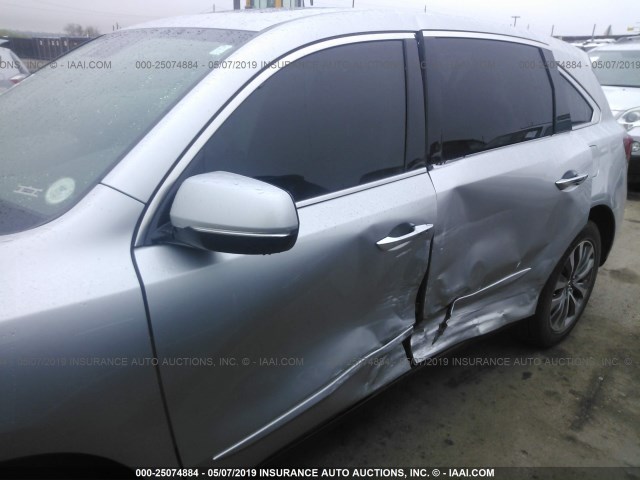 5FRYD4H45EB018152 - 2014 ACURA MDX TECHNOLOGY SILVER photo 6