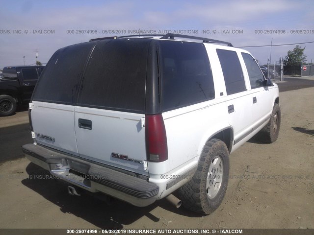 1GKEK13R2TJ738613 - 1996 GMC YUKON WHITE photo 4