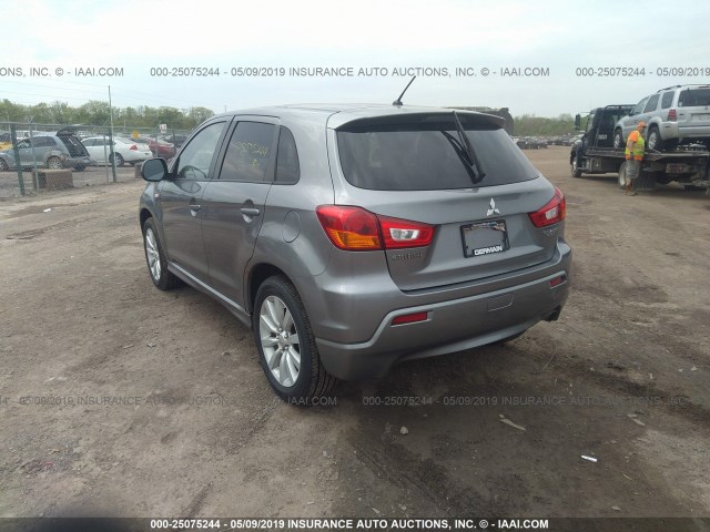 JA4AP4AU9BZ005988 - 2011 MITSUBISHI OUTLANDER SPORT SE GRAY photo 3