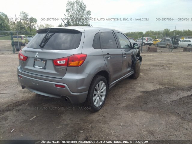 JA4AP4AU9BZ005988 - 2011 MITSUBISHI OUTLANDER SPORT SE GRAY photo 4