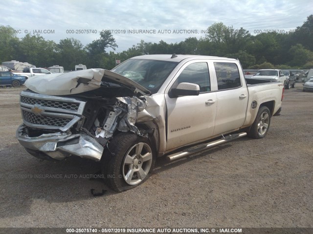 3GCUKREC0EG353358 - 2014 CHEVROLET SILVERADO K1500 LT WHITE photo 2