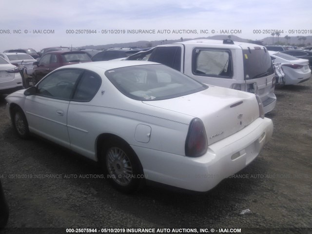 2G1WW12EX19183849 - 2001 CHEVROLET MONTE CARLO LS 白色 照片 3