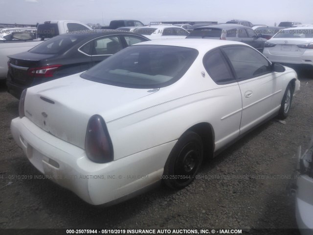 2G1WW12EX19183849 - 2001 CHEVROLET MONTE CARLO LS 白色 照片 4