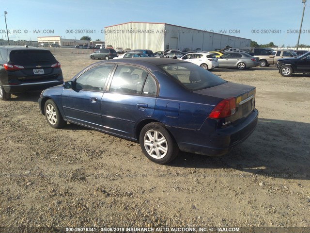 2HGES26873H563573 - 2003 HONDA CIVIC EX BLUE photo 3