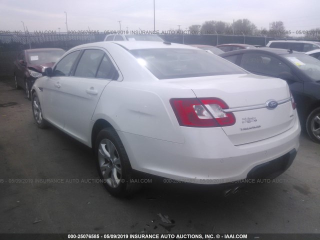 1FAHP2EW2BG186650 - 2011 FORD TAURUS SEL WHITE photo 3