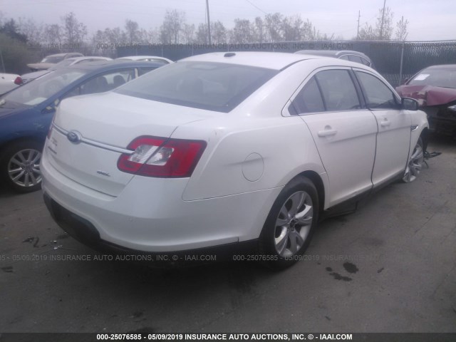 1FAHP2EW2BG186650 - 2011 FORD TAURUS SEL WHITE photo 4