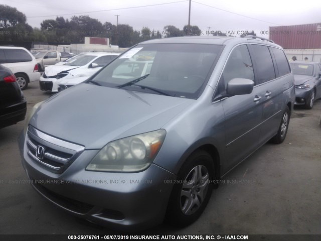 5FNRL38636B028670 - 2006 HONDA ODYSSEY EXL Light Blue photo 2