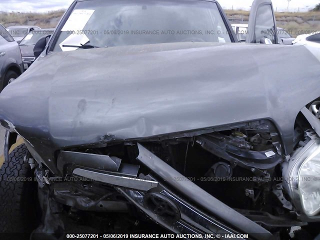5TBET34166S506948 - 2006 TOYOTA TUNDRA DOUBLE CAB SR5 GRAY photo 10