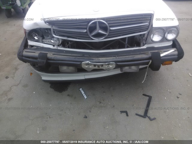 WDBBA48D3KA098697 - 1989 MERCEDES-BENZ 560 SL WHITE photo 6