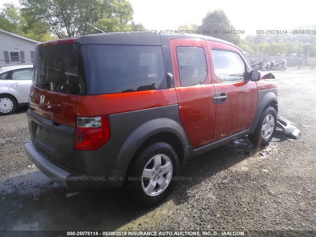 5J6YH28524L032146 - 2004 HONDA ELEMENT EX ORANGE photo 4