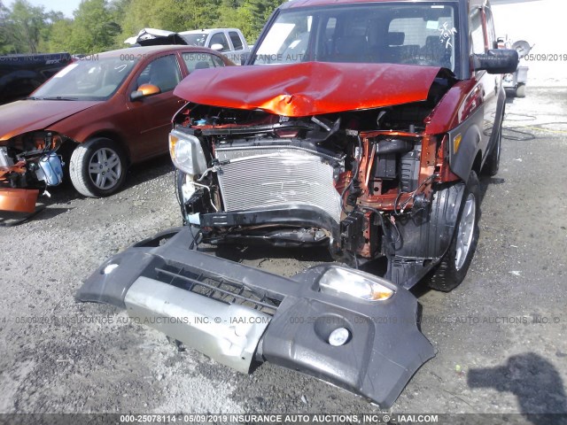 5J6YH28524L032146 - 2004 HONDA ELEMENT EX ORANGE photo 6