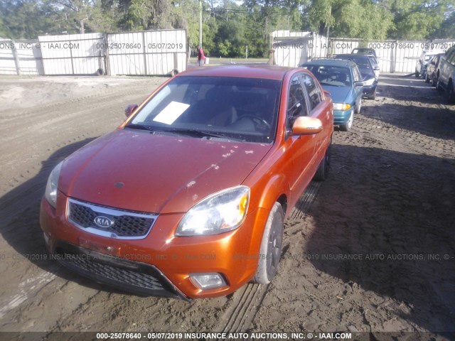 KNADH4A32B6950724 - 2011 KIA RIO LX/SX ORANGE photo 2