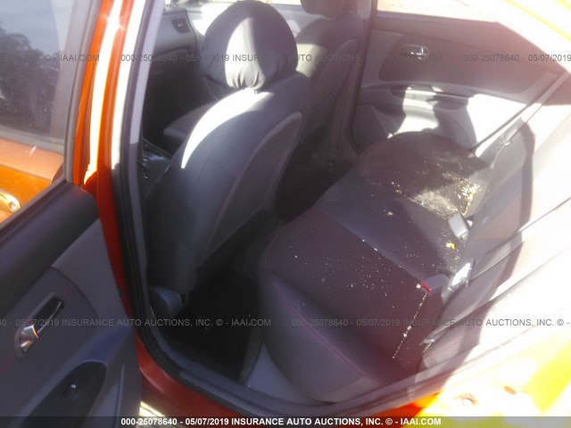 KNADH4A32B6950724 - 2011 KIA RIO LX/SX ORANGE photo 8