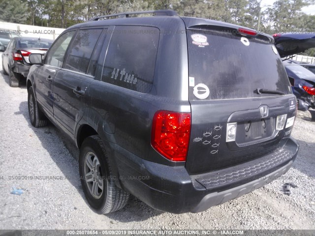 2HKYF18503H546635 - 2003 HONDA PILOT EXL GRAY photo 3