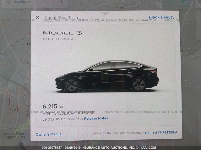 5YJ3E1EA9JF171855 - 2018 TESLA MODEL 3 BLACK photo 7