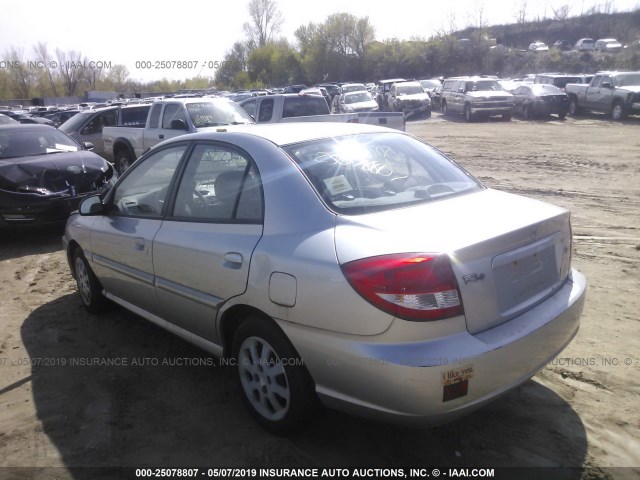 KNADC125956366600 - 2005 KIA RIO SILVER photo 3