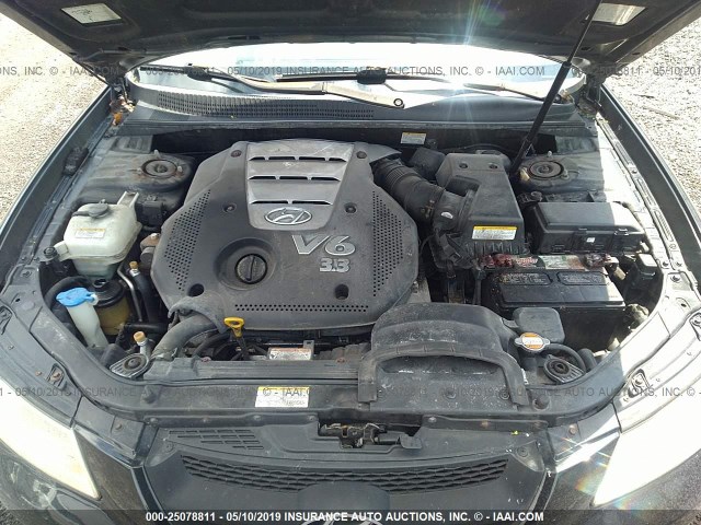 5NPEU46F06H149615 - 2006 HYUNDAI SONATA GLS/LX BLACK photo 10