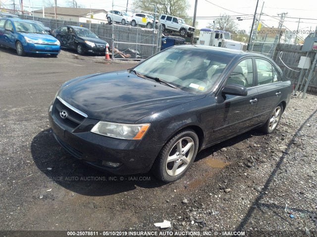 5NPEU46F06H149615 - 2006 HYUNDAI SONATA GLS/LX BLACK photo 2