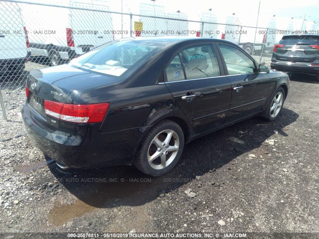 5NPEU46F06H149615 - 2006 HYUNDAI SONATA GLS/LX BLACK photo 4