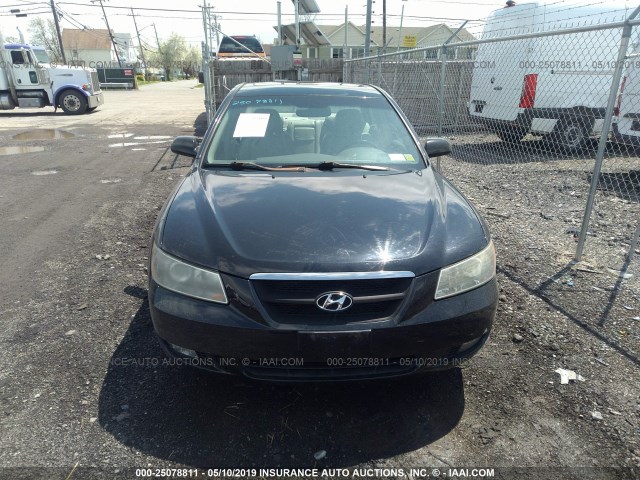 5NPEU46F06H149615 - 2006 HYUNDAI SONATA GLS/LX BLACK photo 6