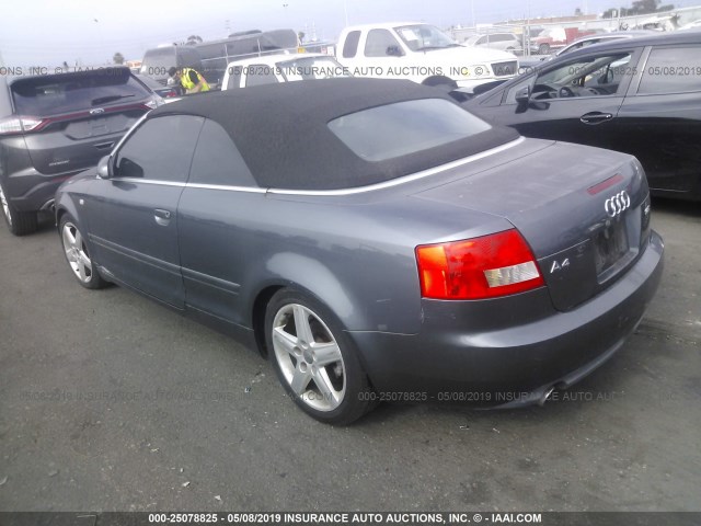 WAUAC48H65K004284 - 2005 AUDI A4 1.8 CABRIOLET GRAY photo 3