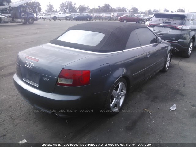 WAUAC48H65K004284 - 2005 AUDI A4 1.8 CABRIOLET GRAY photo 4