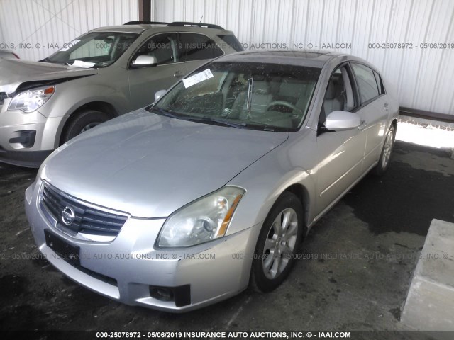 1N4BA41E17C829925 - 2007 NISSAN MAXIMA SE/SL SILVER photo 2