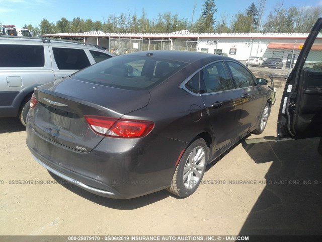 1C3CCCAB1FN660764 - 2015 CHRYSLER 200 LIMITED GRAY photo 4