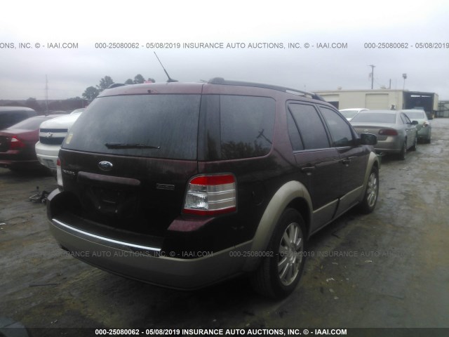 1FMDK07W88GA35387 - 2008 FORD TAURUS X EDDIE BAUER BURGUNDY photo 4